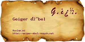 Geiger Ábel névjegykártya